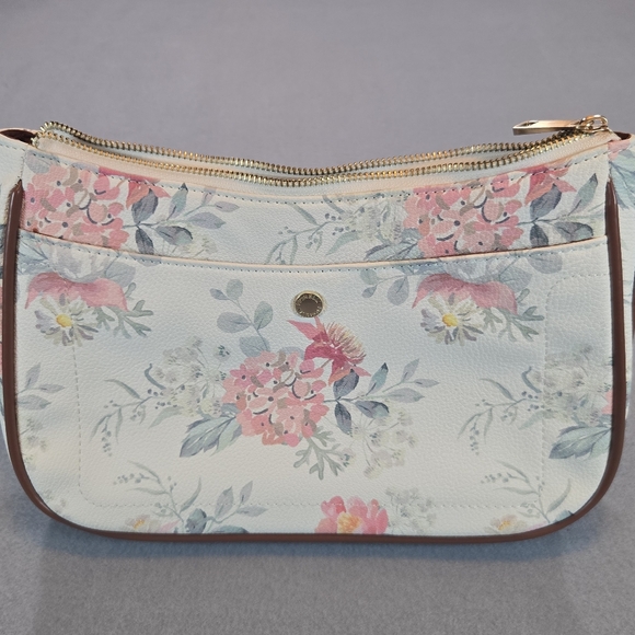 Fiorelli handba Floral Print Crossbody & Shoulder Bag • White Faux Leather Purse - Picture 3 of 8